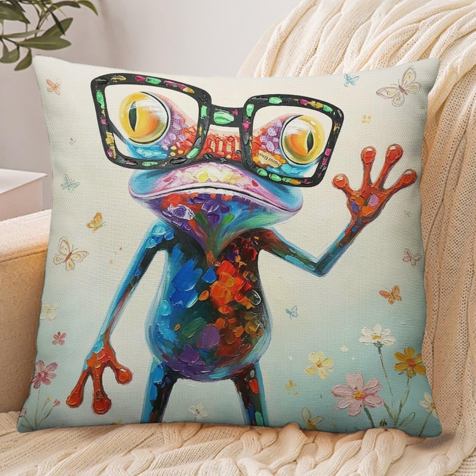 Fekiloot Style Happy Frog Pillowcase Pillow Sham Pillow Case