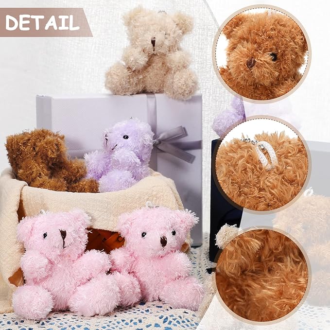 18 Ositos de Peluche Mini 4 Pulgadas Oso Pequeño Muñeco Suave para Decoración miniatura 6