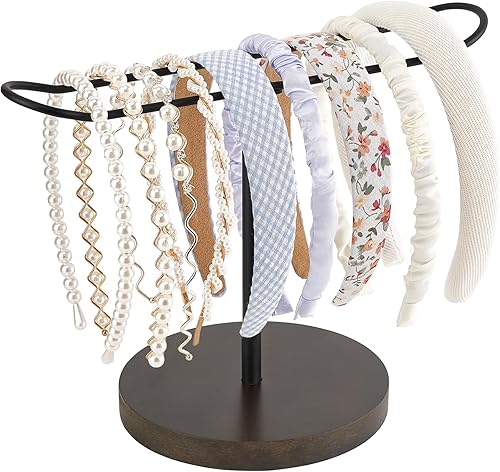 Miniatura 1 de Dahey Soporte para diadema de metal, organizador de aro para el cabello, organizador de accesorios para el cabello, cuerdas para el cabello,