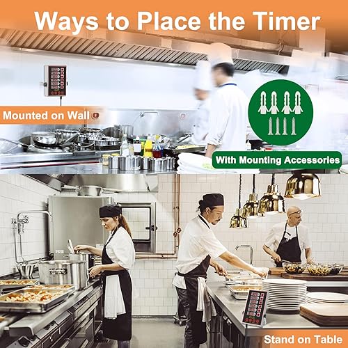 Miniatura 3 de Temporizadores de cocina de precisión para cocinar, temporizador de cocina comercial de 6 canales, suministros de cocina de restaurante,