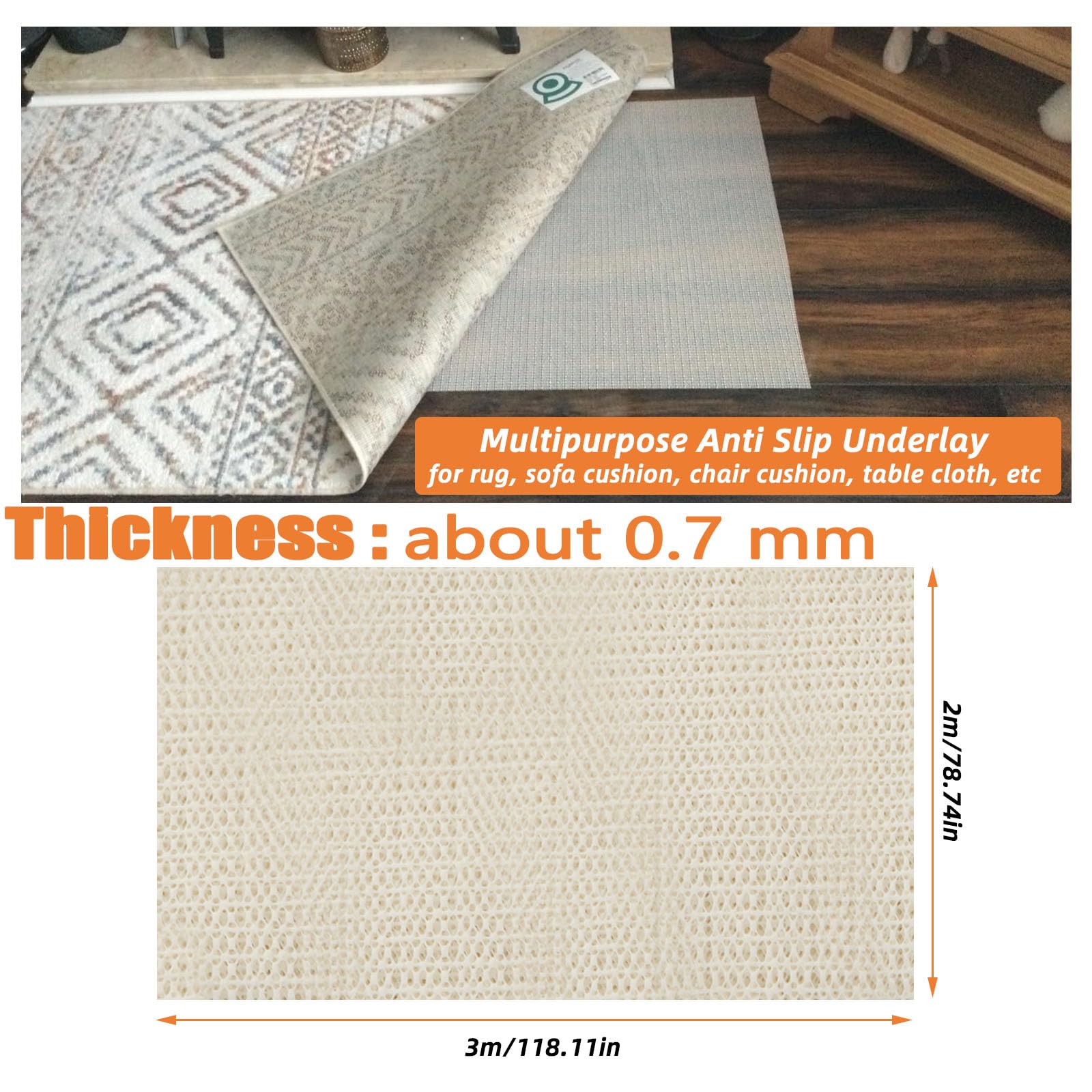 KOVSGQ Antislipmat, tapijt, antisliponderlegger, antislip onderlaag