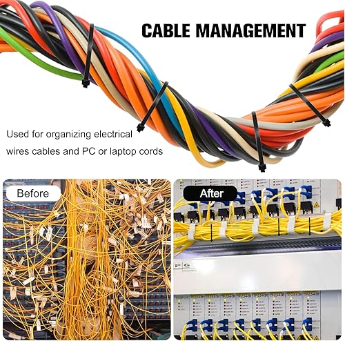 Miniatura 3 de Bridas de 12 pulgadas, bridas resistentes con resistencia a la tracción de 120 libras, bridas negras, paquete de 100 bridas de alambre para uso en