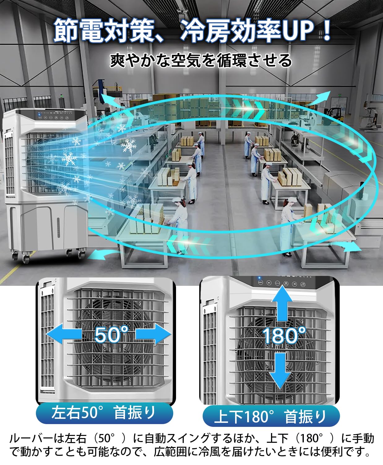 Amazon | 大型冷風扇 業務用冷風扇 強力冷房 【2026年新大型気化式