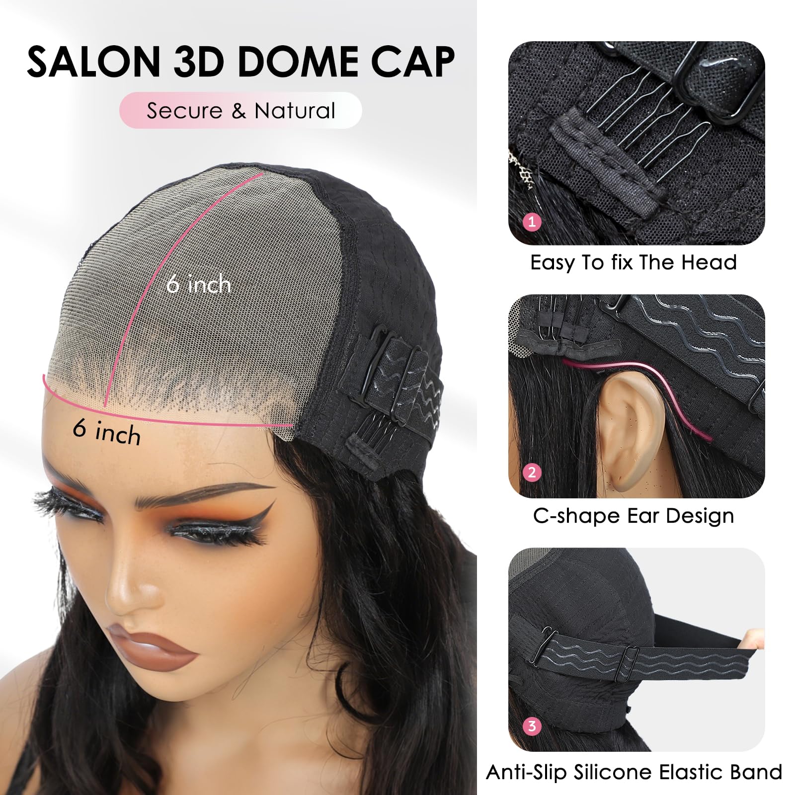 Beluck Face-Framing Curtain Bangs Loose Body Wave Glueless Wig Human Hair Wig Layered Cut 6x6 Pre Cut Transparent Lace Front Wigs Human Hair Wig 200 Density Glueless Wig For Women 20 Inch - Image 4