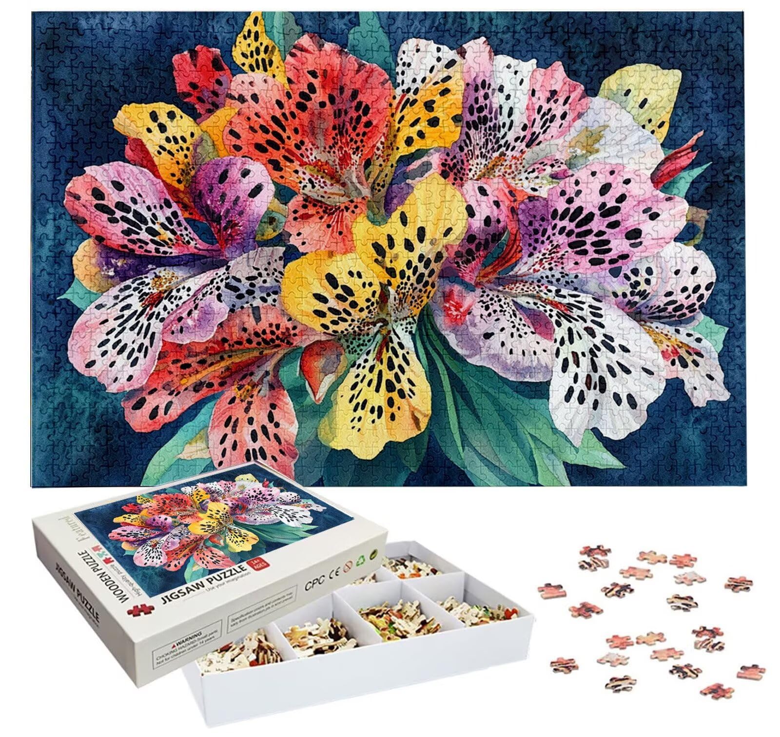 Puzzle 4000 Pièces Couleur, Puzzle 4000 Pièces Adultes et Enfants, Puzzles Bois avec Une Boîte d'emballage Exquise, Jeu Éducatif Puzzles Fleur, Noël Decoration Maison, Cadeau Femme, Cadeau Homme H-46