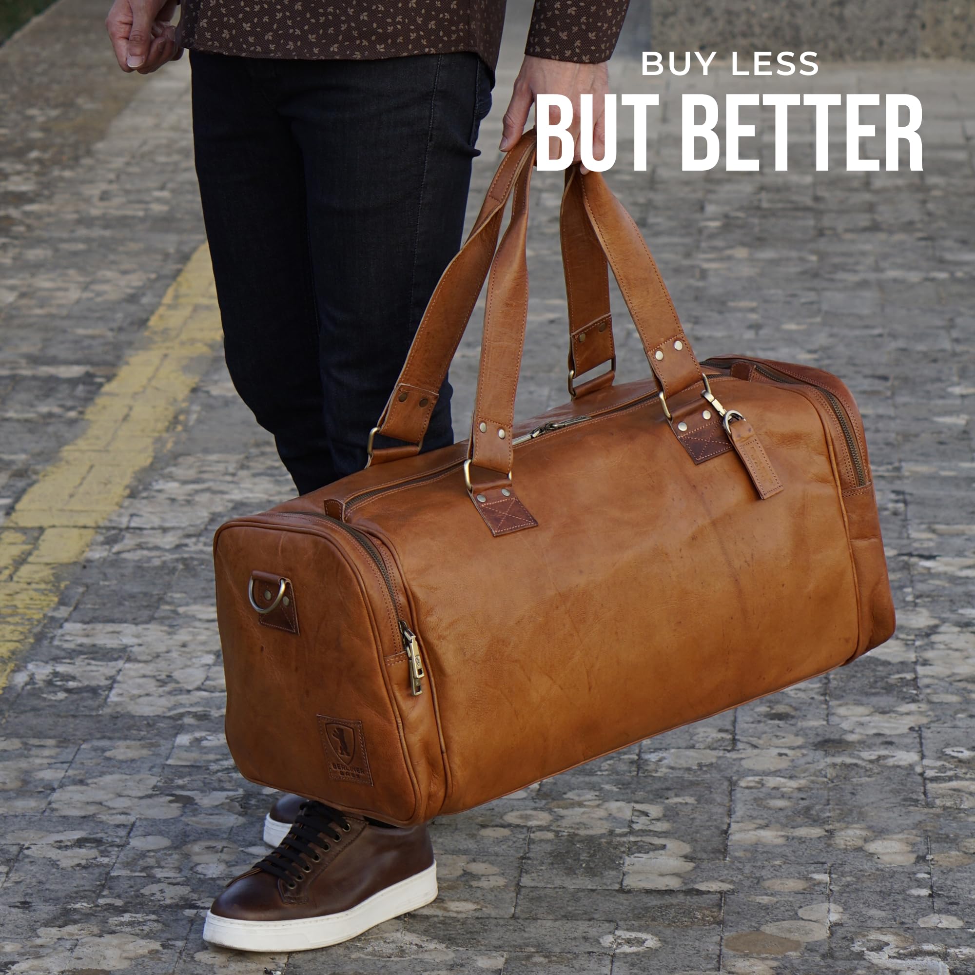 Berliner Bags Vintage Reisetasche Bergen Leder Weekender Damen Herren