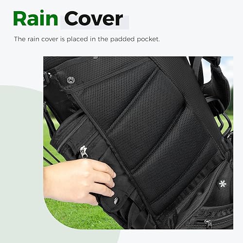 Miniatura 2 de Findway Bolsa de golf con soporte de 14 vías, bolsa de golf ligera con soporte para hombres y mujeres, bolsa de golf con correas dobles, divisores