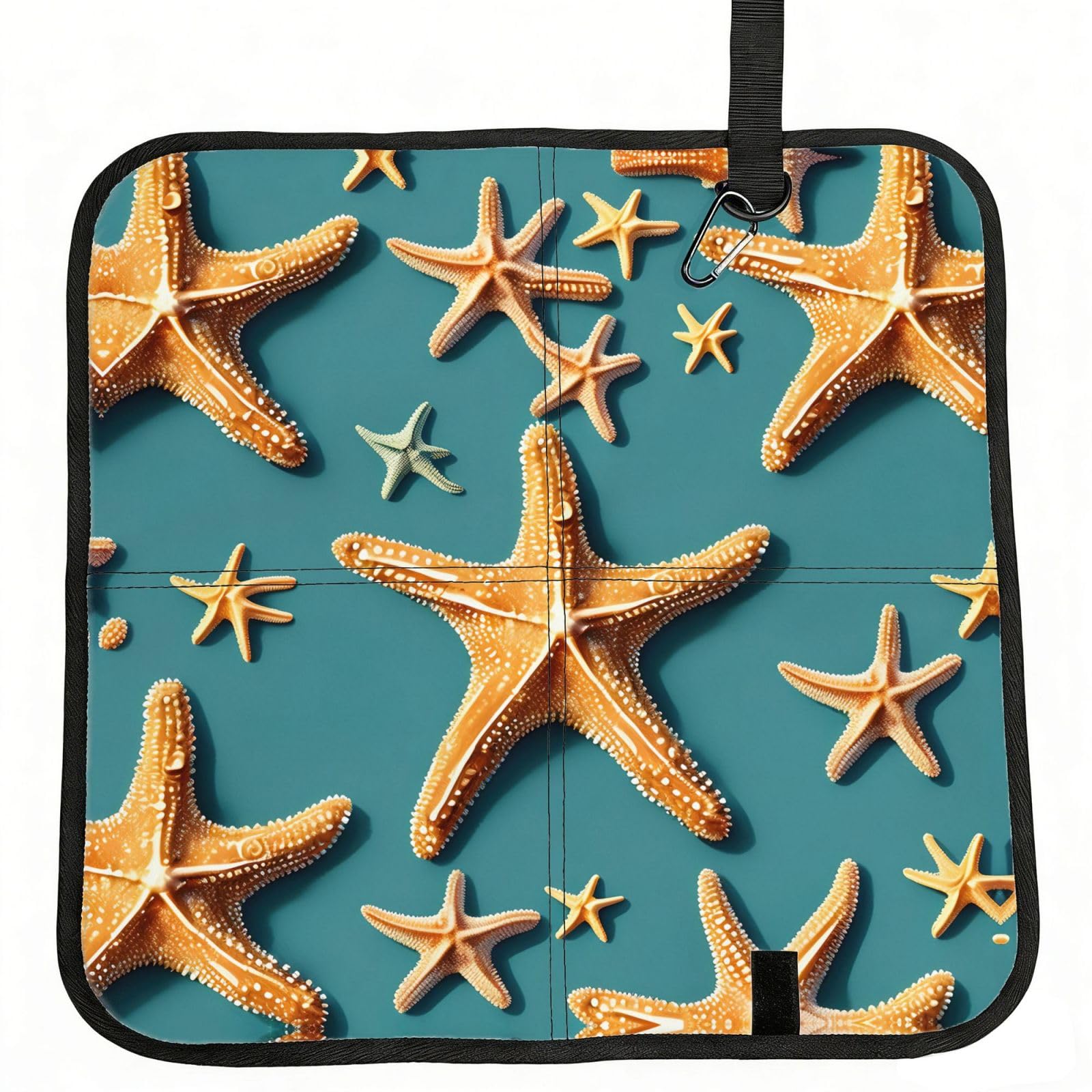 YGLHBDPBF Beach Starfish Print Camping seat cushion,Foldable Sitting Pads,Save Backpack Space for Hiking