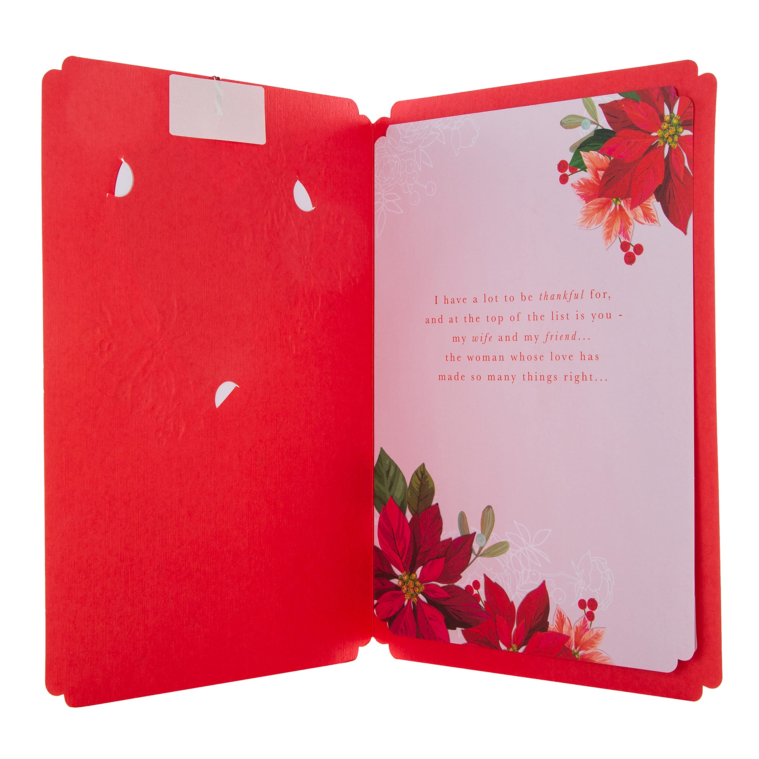 Biglietto Di Natale Romantico Per Coppie, Formato 22,9x15,2 Cm, Con Inserto Colorato E Verso Sentimentale, AE3 - 2