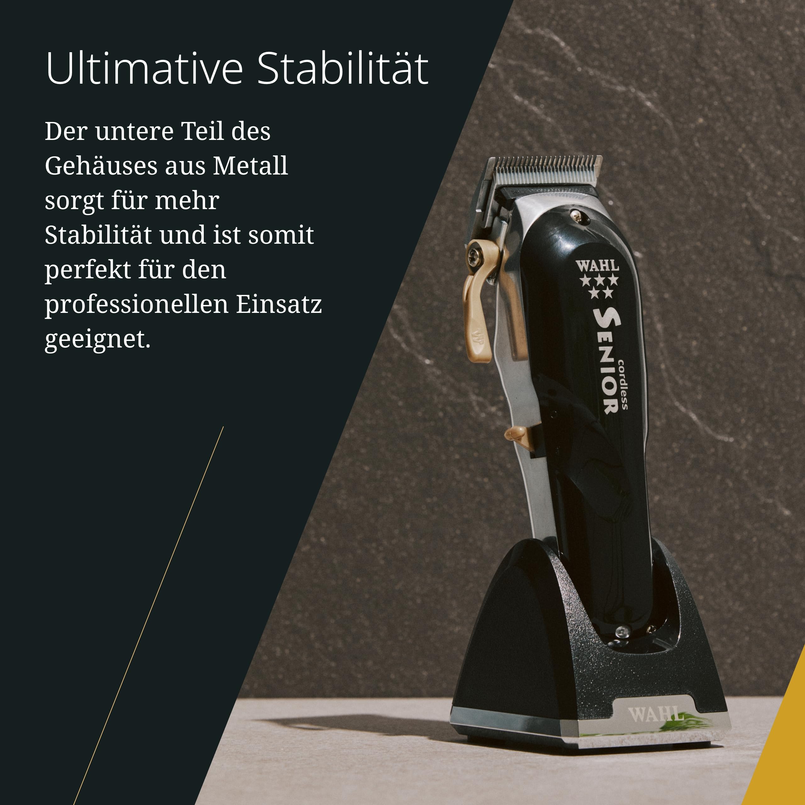 Wahl Cordless Senior - Professioneller Netz-/Akku-Haarschneider - Leistungsstarker und schneller Haarschneider für präzises Fading und engeres Schneiden | Kabelloser Profi-Haarschneider, chirurgische Fading-Klinge, dichtes Haar, 80 Minuten Laufzeit, 3 Auf