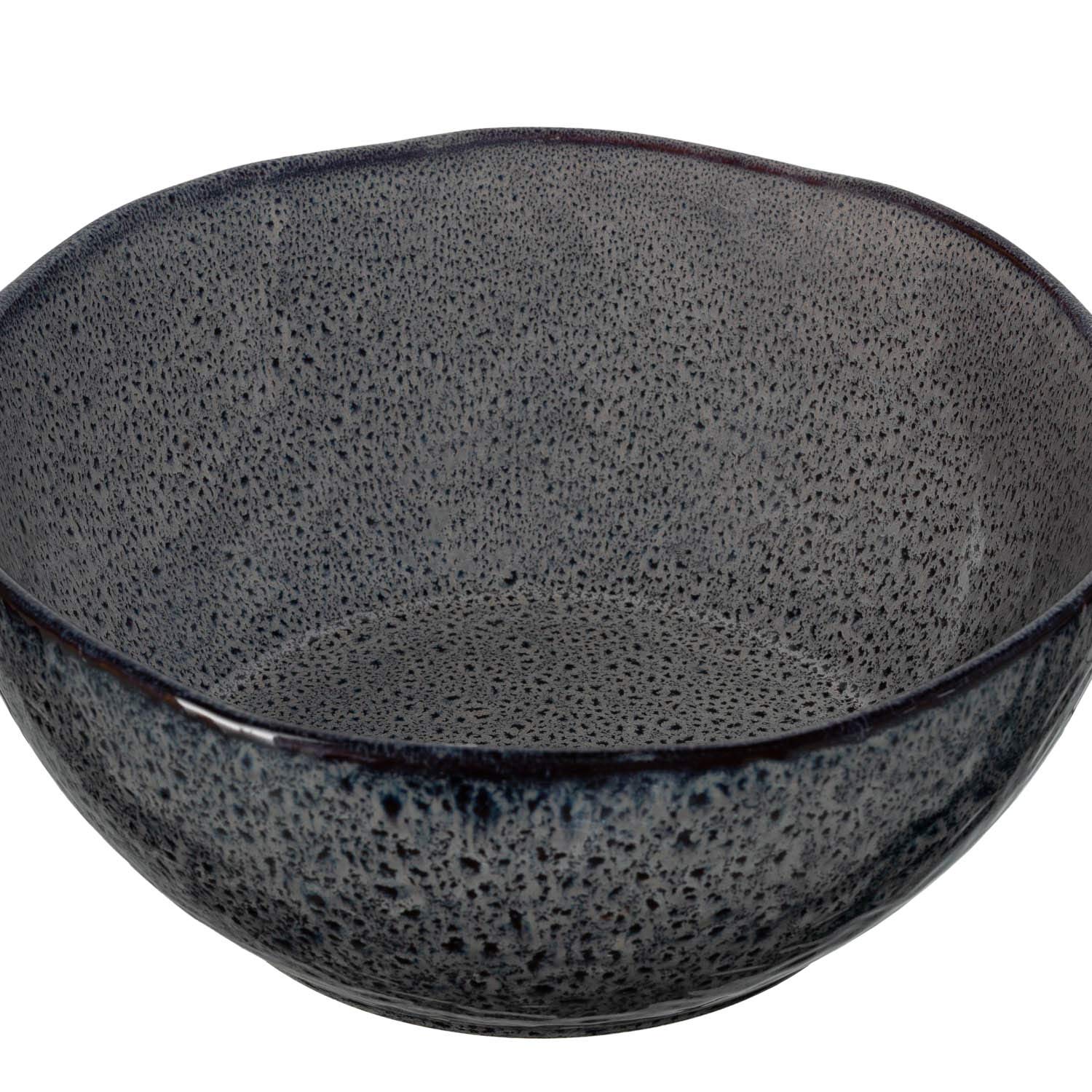 Leonardo Matera Keramik-Schalen, 2-er Set, spülmaschinengeeignete Salat-Schüsseln, 2 runde Schalen aus Steingut, grau, Ø 23,5 cm, 2600 ml, 018584