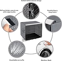 Vista 4 de Pet Prime Funda para jaula de perro para jaulas de alambre de 24 pulgadas para interiores de poliéster transpirable para mascotas, lavable a máquina