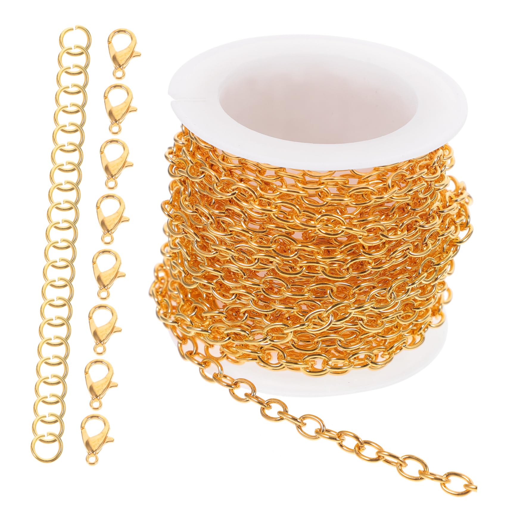 NUOBESTY 5sätze Schmuckkette Karabiner Und Sprungringen Für -schmuckherstellung Goldene Kreuzkette Für Und Armbänder Installieren Langlebige Materialien