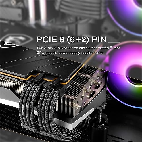 Miniatura 3 de EZDIY-FAB Extensión De Cable De La Fuente De Alimentación De La PC De La GPU Personalizada Mod GPU De La Fuente De Alimentación Suave De Nylon