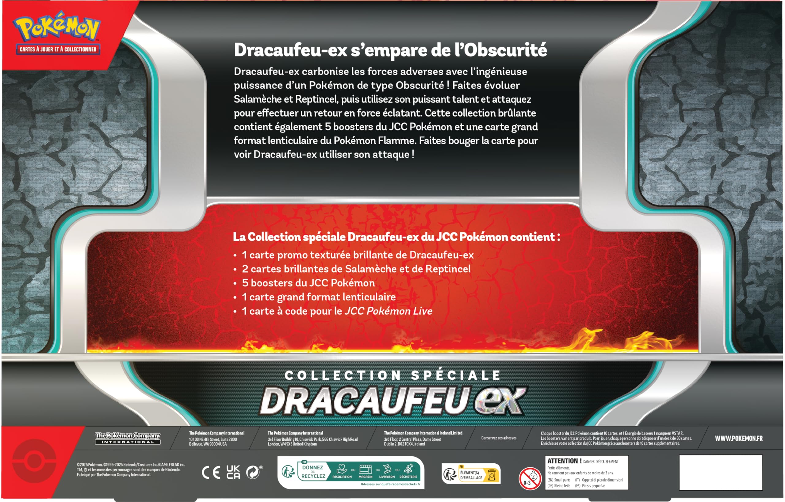Pokémon : Kolekcja specjalna Charizard Pokémon TCG (1 błyszcząca karta promocyjna, 2 błyszczące karty, 1 duża karta soczewkowa i 5 boosterów)