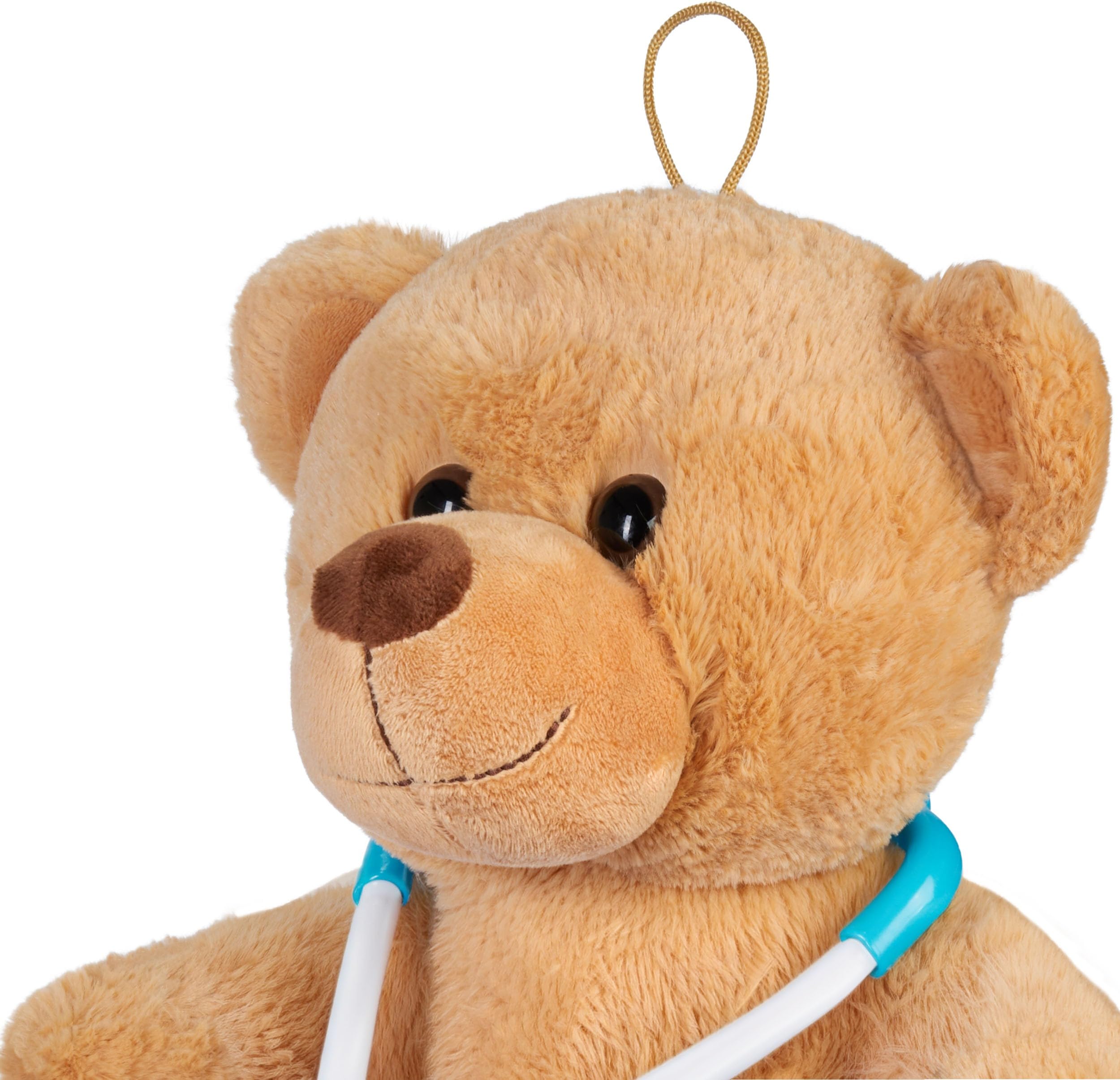 Orsacchiotto di peluche coda turista vestito scarpe blu joggers marrone peluche - Italia