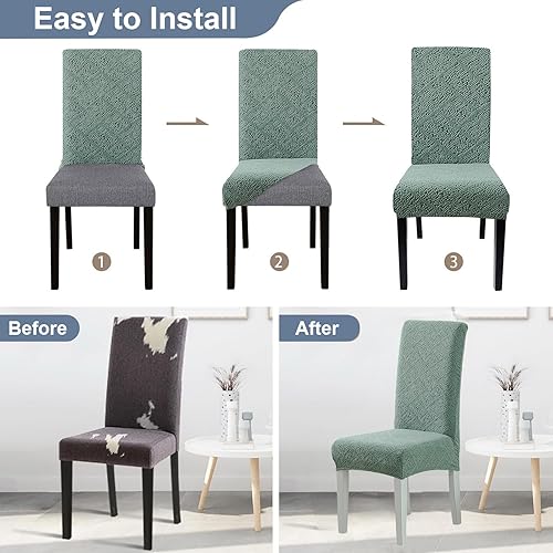 Vista 105 de Eco-Ancheng Funda para silla de comedor, funda extraíble para protección de banco, asiento y silla, sala de estar y cocina A1