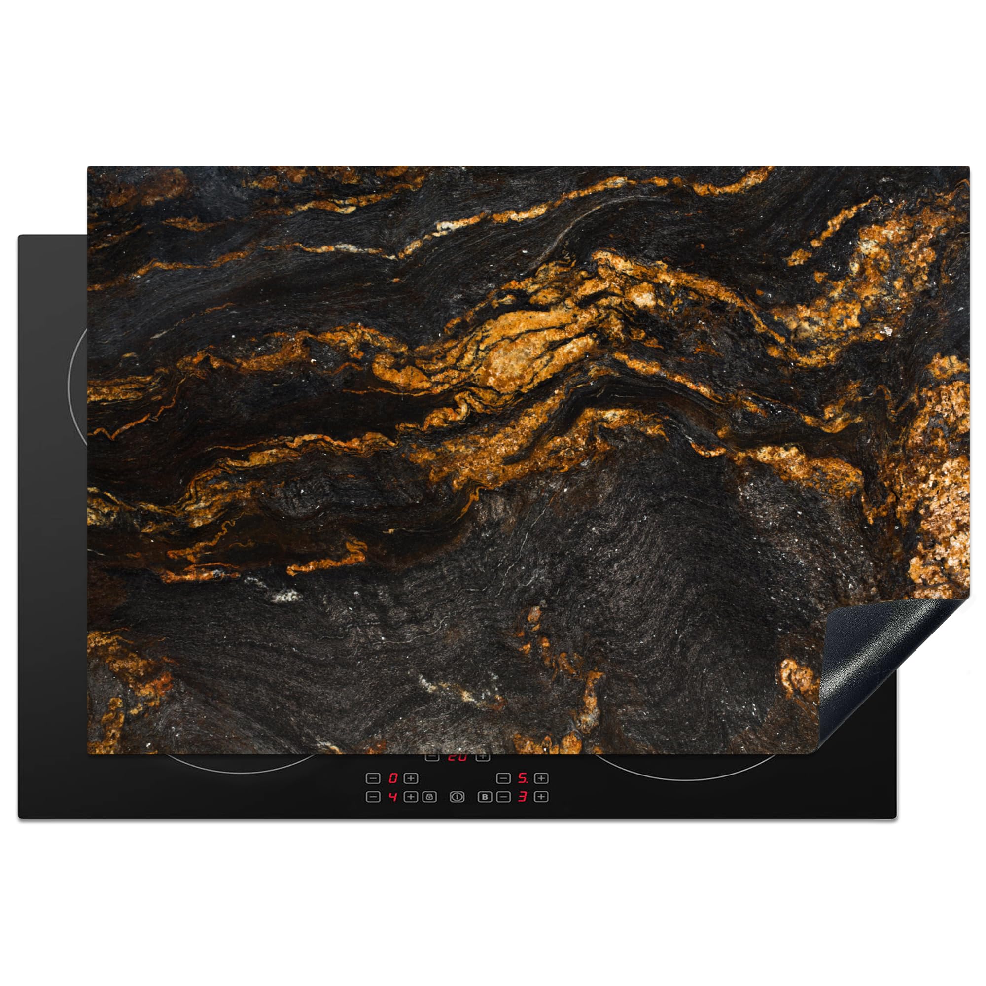 KitchenYeah© Induction Hob Cover Protector Mat 20.5"x30.7" / 78x52 cm Kitchen Universal Ceramic Covers for Electric Cookers Vinyl Marble - Limestone - Black - Gold - Marble Look - Luxe