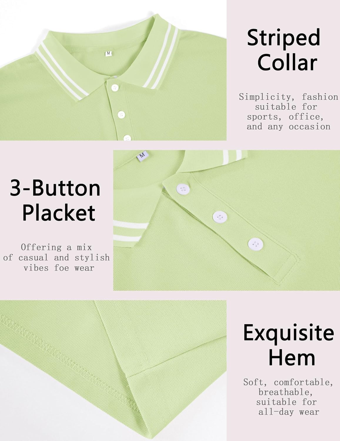 Mens Golf Shirts Athletic Polo Shirts Short Sleeve Lightweight Classic Collared Casual Slim Fit T-Shirt - Image 5