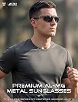 ATTCL Polarized Sunglasses for Men Fishing: UV400 Protection Lightweight AL-MG Frame Wraparound Sun glasses for Driving Golf