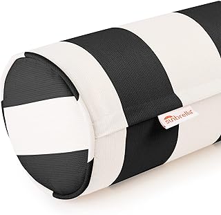 Austin Horn Classics Sunbrella Cabana Stripe White/Black Zippered Neck R...