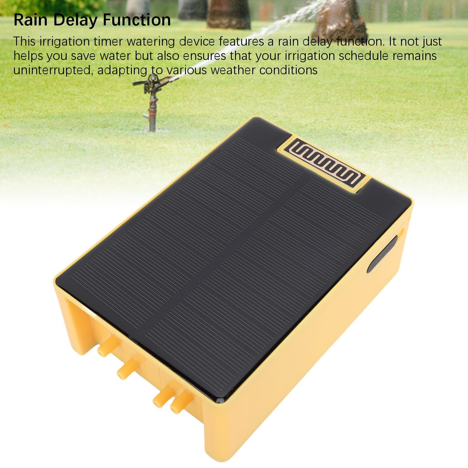 Sxhlseller Dispositivo de Riego Solar con Bomba Dual, de Riego Inteligente con Temporizador y Sensor de Lluvia para por Goteo de Césped y Jardín