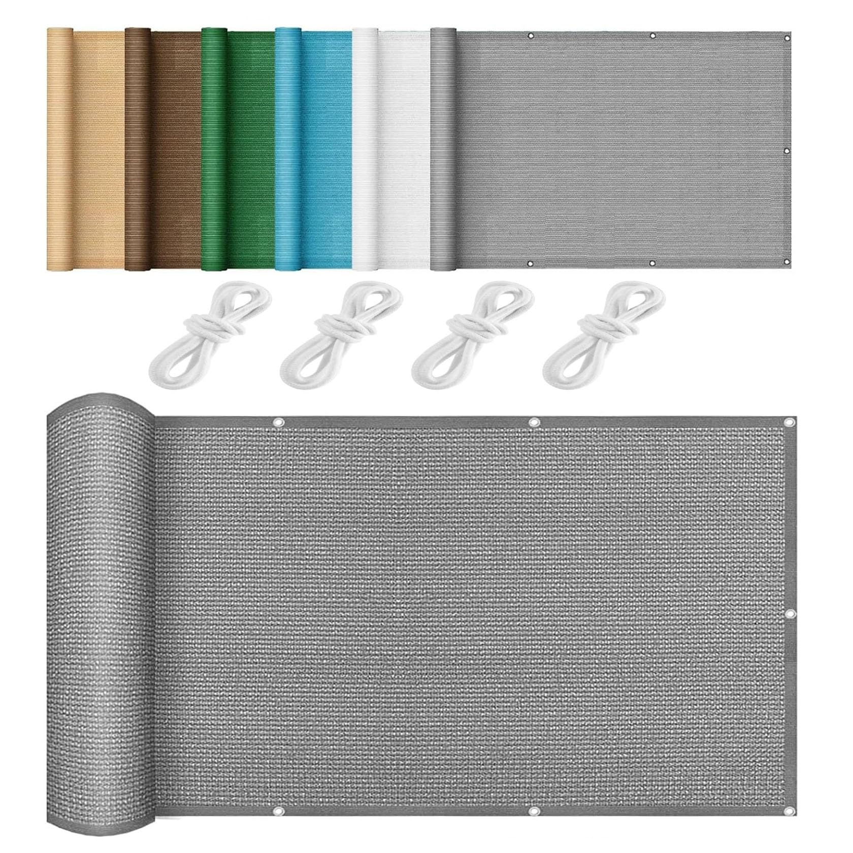 Toldo con Protección Solar 200 x 250 cm Transpirable Permeable (Hdpe) con Protección 95% UV Transpirable Paño de Sombra con Ojales para Patio, Jardín, Exteriores, Gris