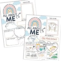 Vista 1 de Hadley Designs Póster All About Me Elementary de 20 estrellas para estudiantes, pósteres de All About Me para preescolar y jardín de infantes