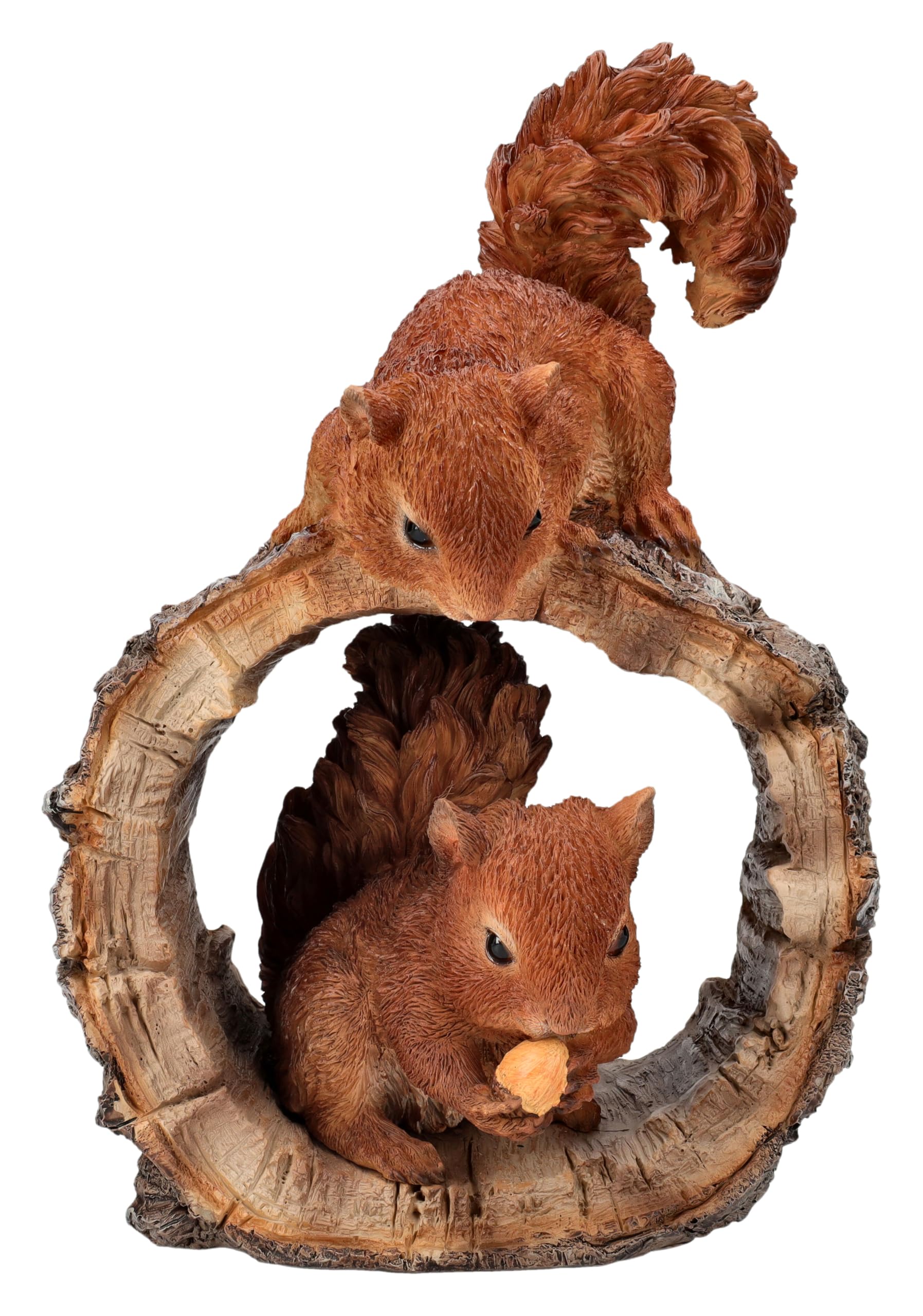 Gartenfigur Eichhörnchen Paar spielend – Lebensechte HotAnt Tierfigur, 23 cm, wetterfest & handbemalt