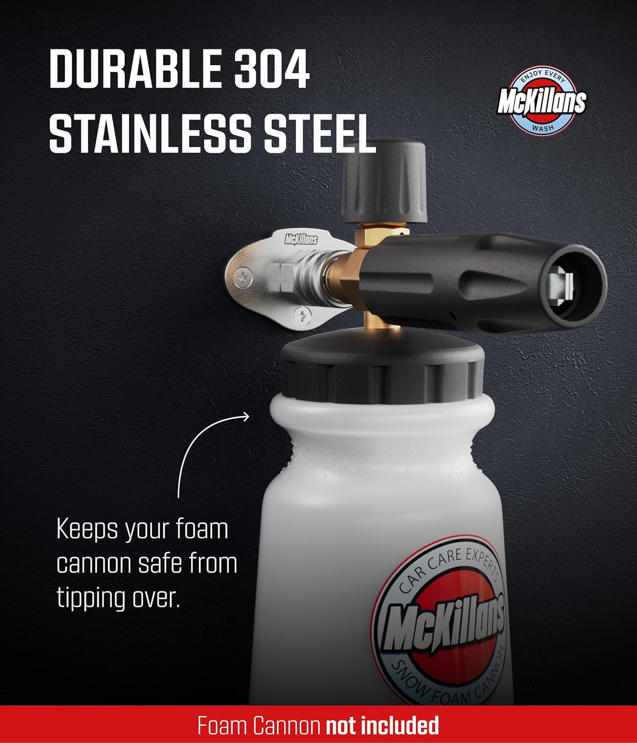 McKillans Automatic Foam Cannon Mount - 304 Stainless Steel - Automatic Quick Connect