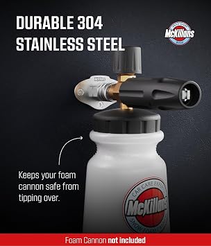 McKillans Automatic Foam Cannon Mount - 304 Stainless Steel - Automatic Quick Connect