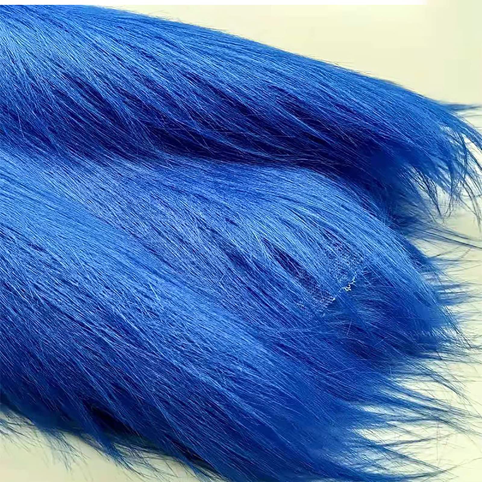 Yimihua long pile faux fur Faux fur fabric material,fluffy fabric plush fabric for Costume Fashion Rugs Props Backdrops Cosplay Chair decoration 170x50cm(Color:Dark blue)