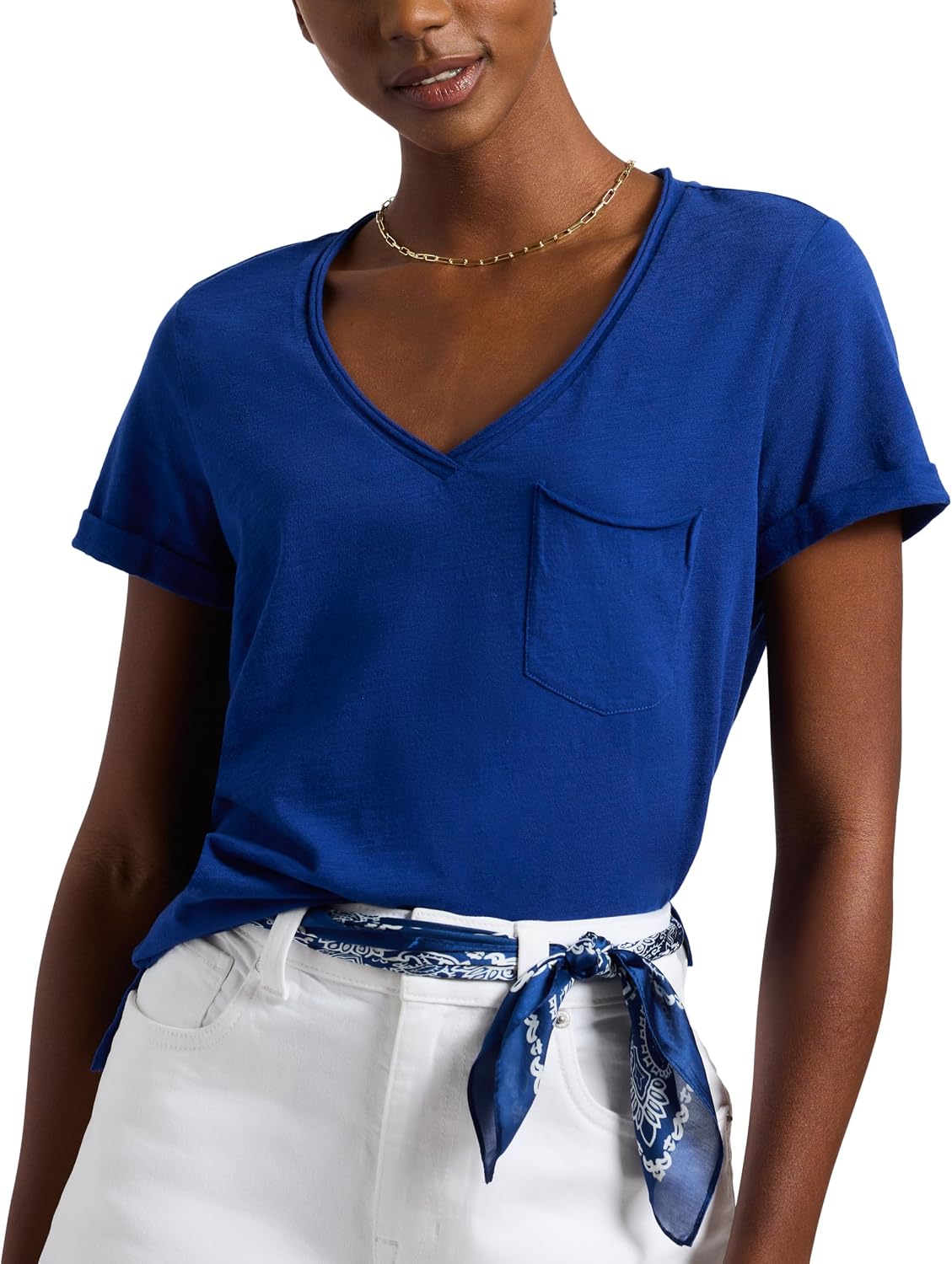 Buffalo David Bitton Women's Moxie V-Neck Short Sleeve Pocket Tee