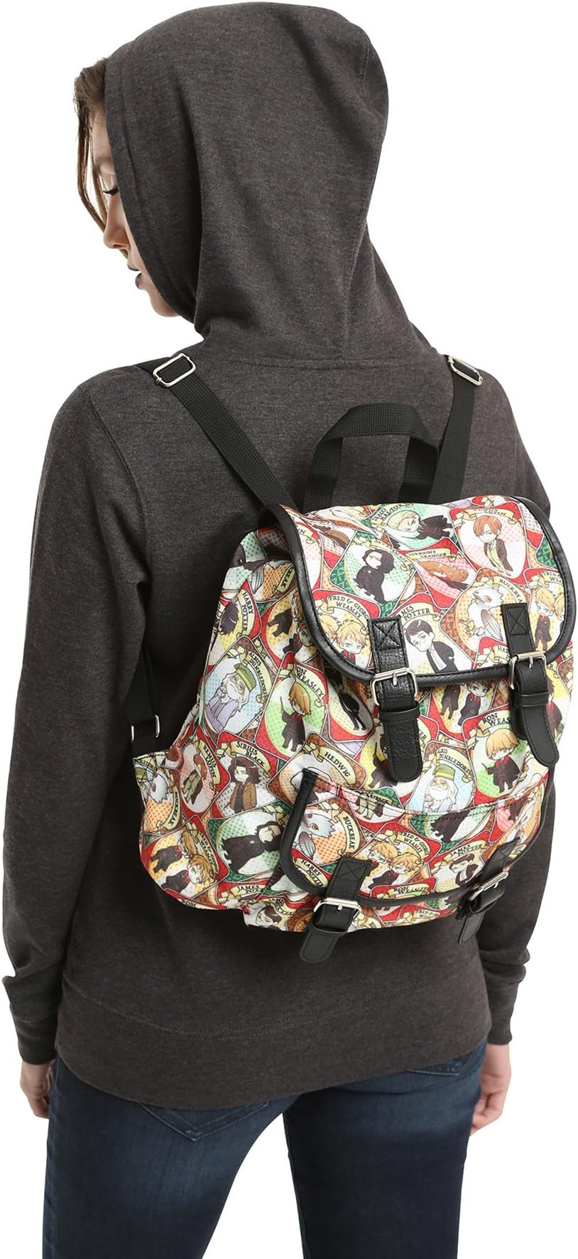 Harry Potter Chibi Print Character Slouch Backpack