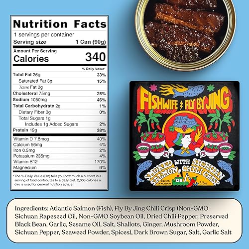 Miniatura 4 de Fishwife Spicy Hot Trio (FBJ Salmón, Caballa, Sardinas con Pimiento Picante) Paquete de 3  Sin gluten, alto en proteínas  Atrapado en la naturaleza