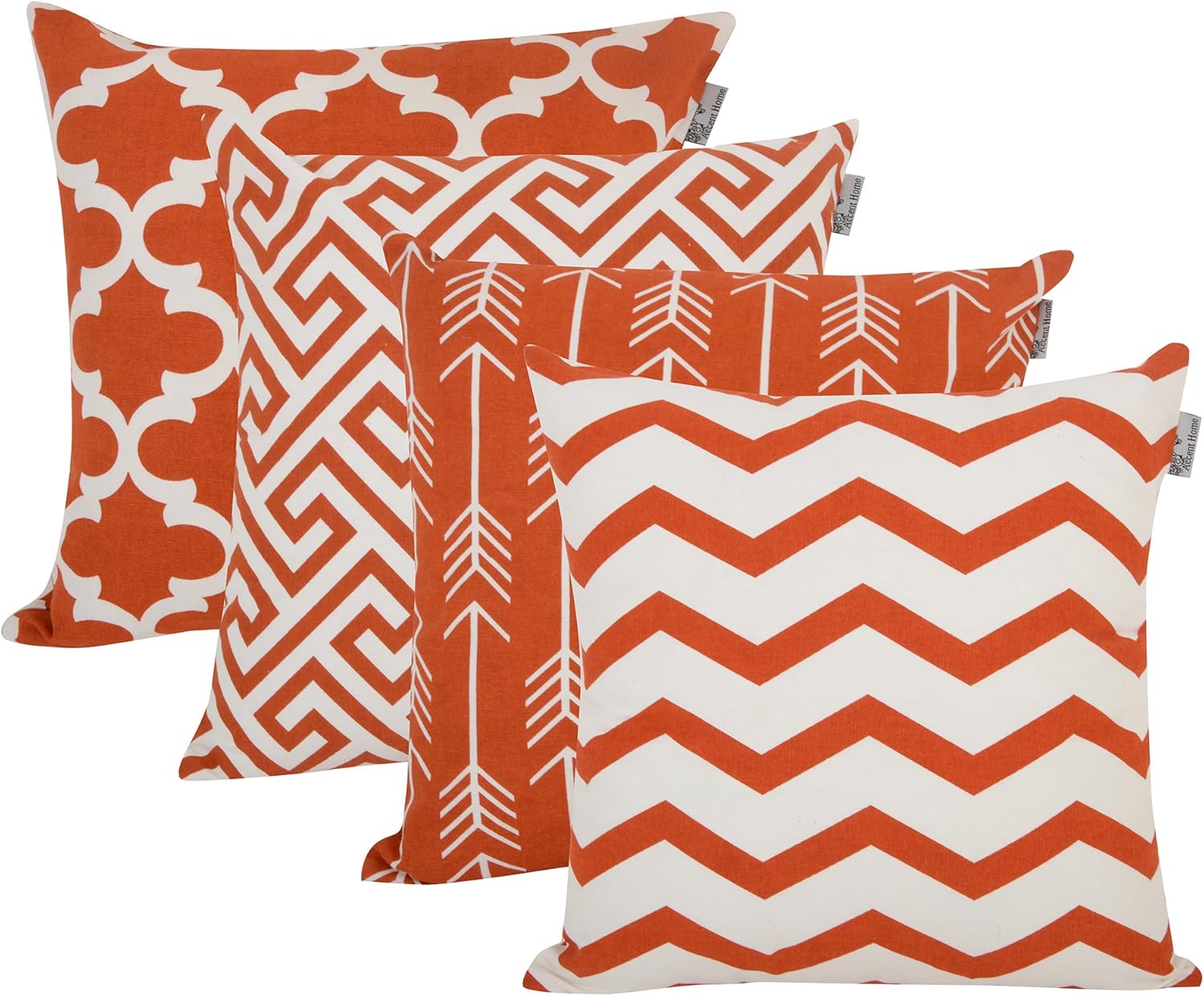 ACCENTHOME Pack of 4 Printed Soft Decorative Square Throw