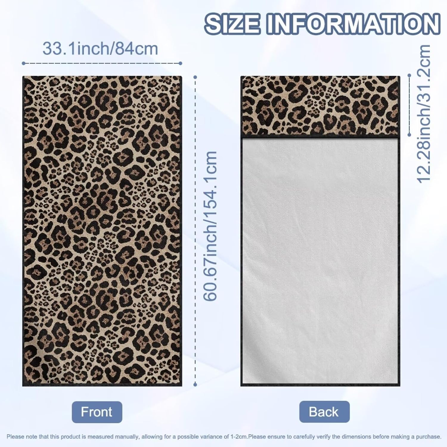Car Seat Towel Cover After Gym, Leopard Print Car Seat Cover Towels Front Seats Quick-Dry Microfiber Towels, Easy to Install and Clean