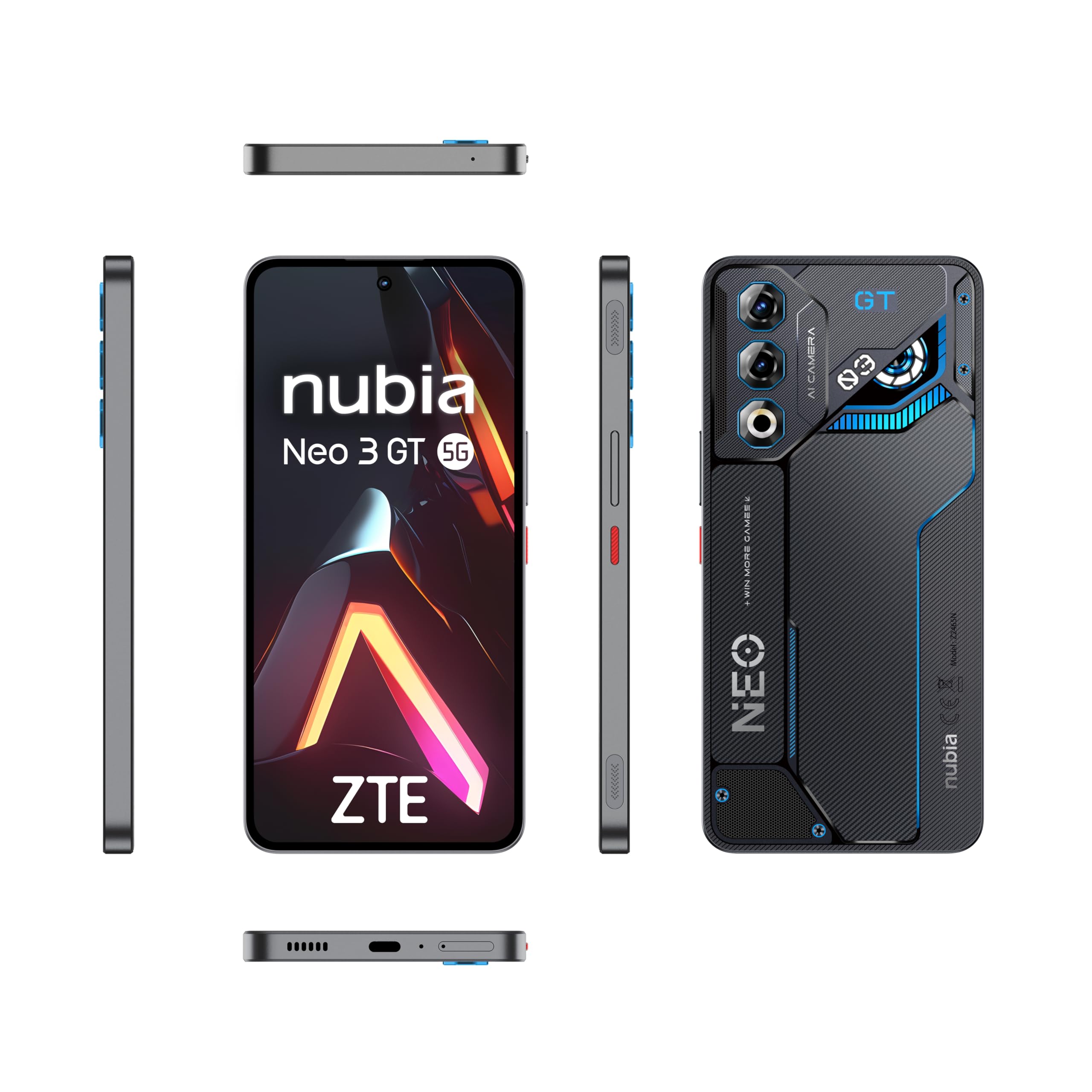 ZTE Nubia Neo 3 GT 5G 12GB/256GB Black (Interstellar Gray) Dual