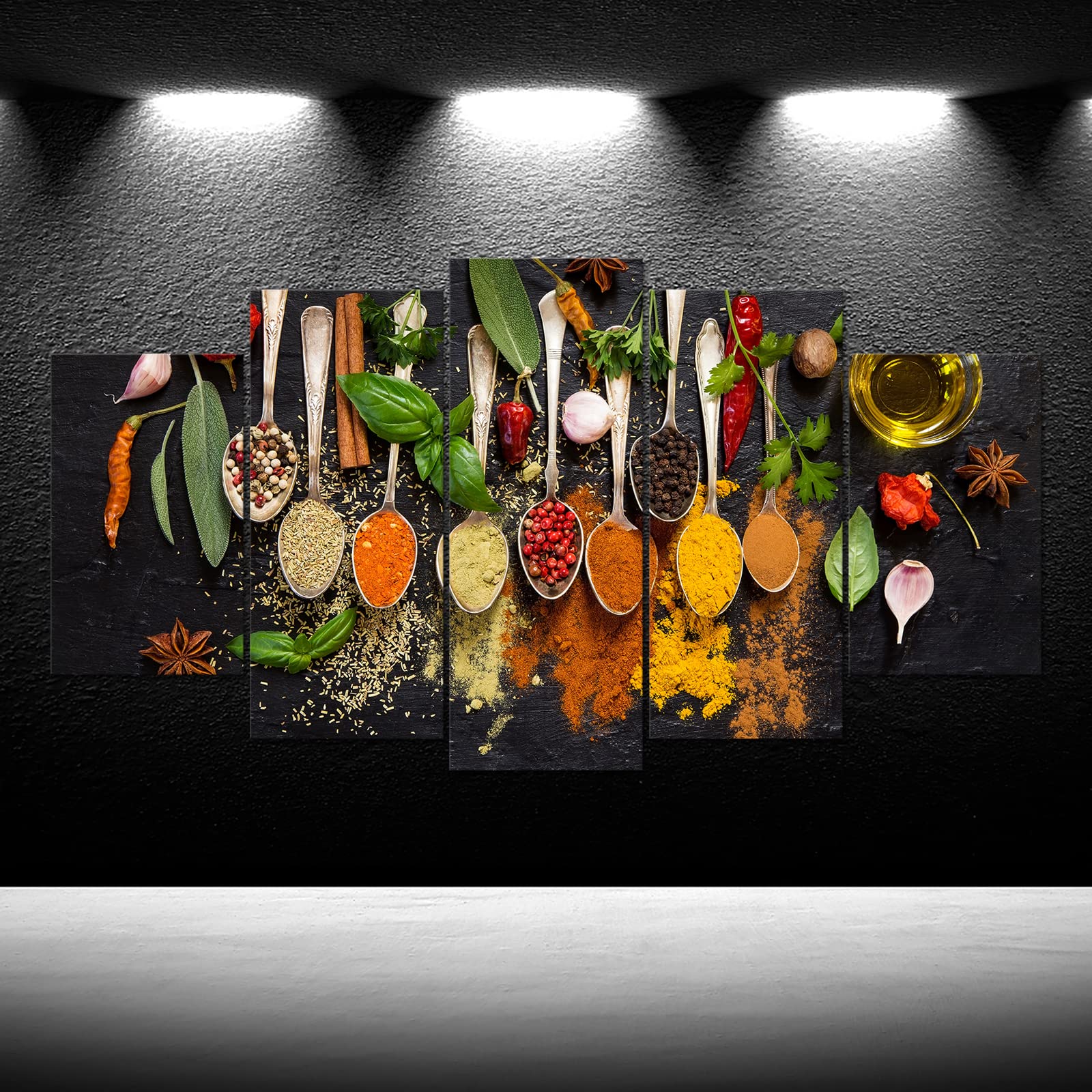 Aromatic Spices Wall Art　ビンテージ　アート Herbs and Spices Acrylic Glass Print: High Gloss Kitchen