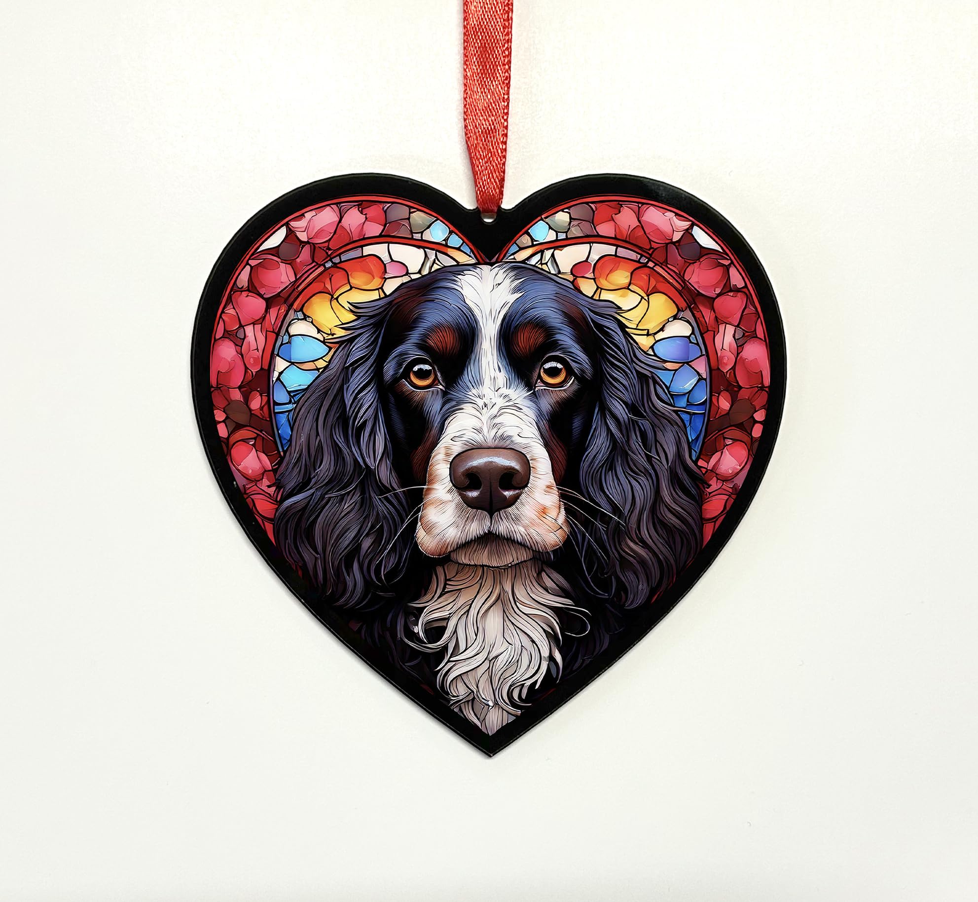 Cocker Spaniel Golden Heart Suncatcher - Memorial or Gift for Dog Lovers - 19cm