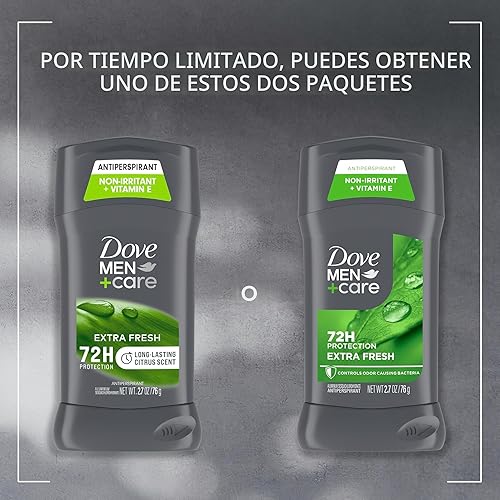 Miniatura 3 de Dove Men+Care Desodorante en barra para hombres Antitranspirante para protección de olores Extra Fresco Efectivo hasta 48 horas, 2.7 oz, 2