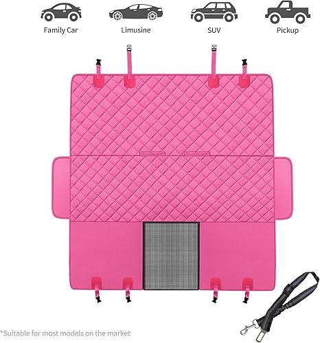 Miniatura 4 de GXT Funda protectora para asiento trasero de perro, para automóviles, SUV y camiones con ventana de malla, material antideslizante e impermeable a