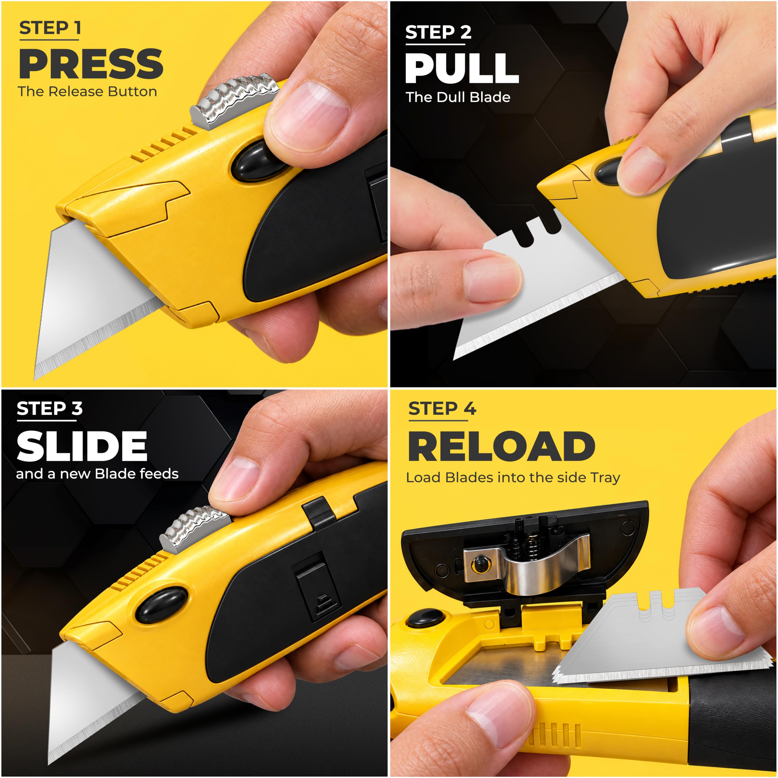 Auto Reload Utility Knife - 10 Blades Included -2