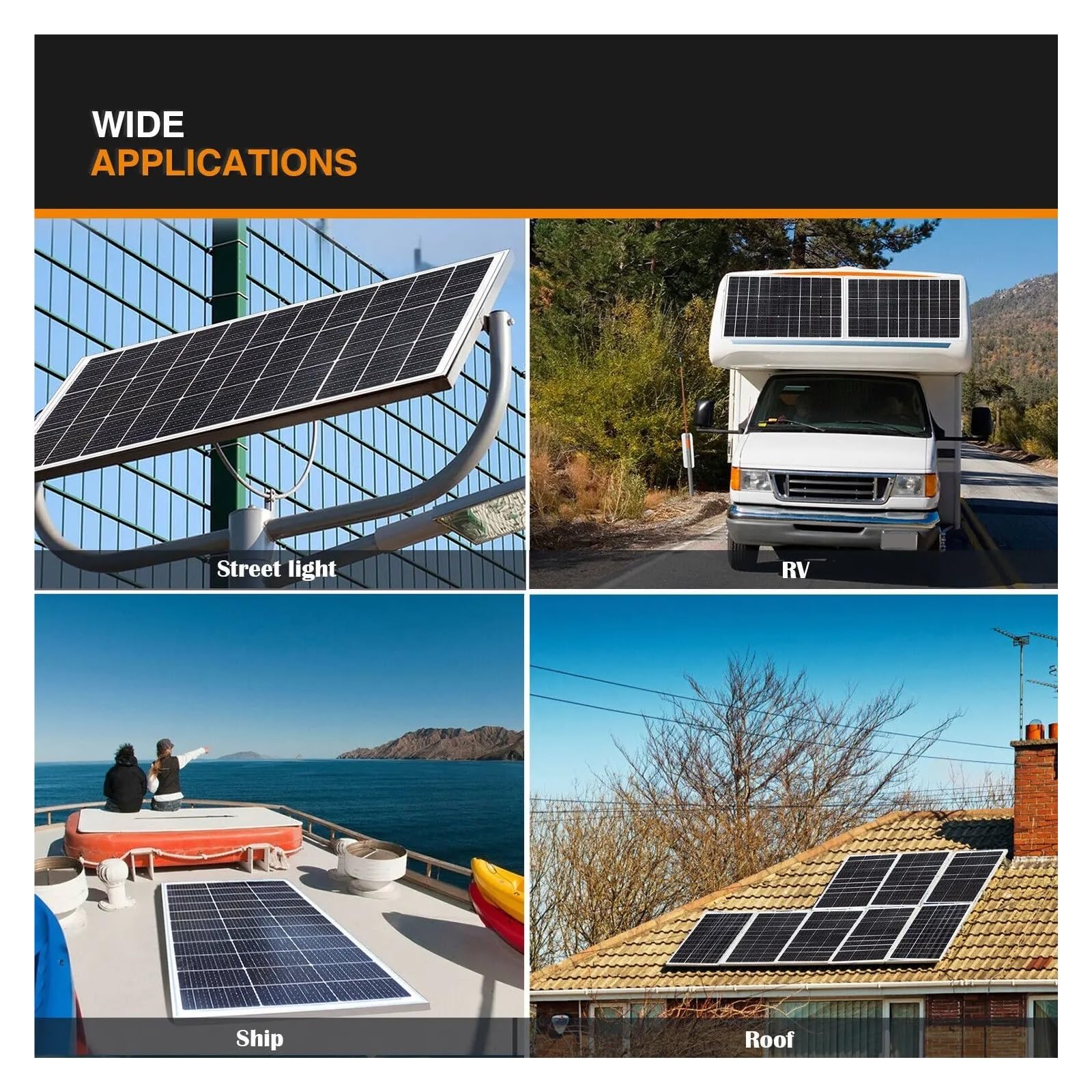 Monokrystaliczny Panel Słoneczny 300 W Do Ładowarki Akumulatora 12 V, Panel Ze Sztywnego Szkła Solar 2-10 Sztuk 150 W 300-1500 W Moduł Słoneczny Moduł Fotowoltaiczny Idealny Do Samochodu Kempingowego,