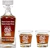 US Marine Corps Decanter Set - 900ml Engraved Decanter wUSMC Bulldog - Retirement Gift, Gift for Promotion, Unique Gift - Military Present - USMC Gifts for Men and Women