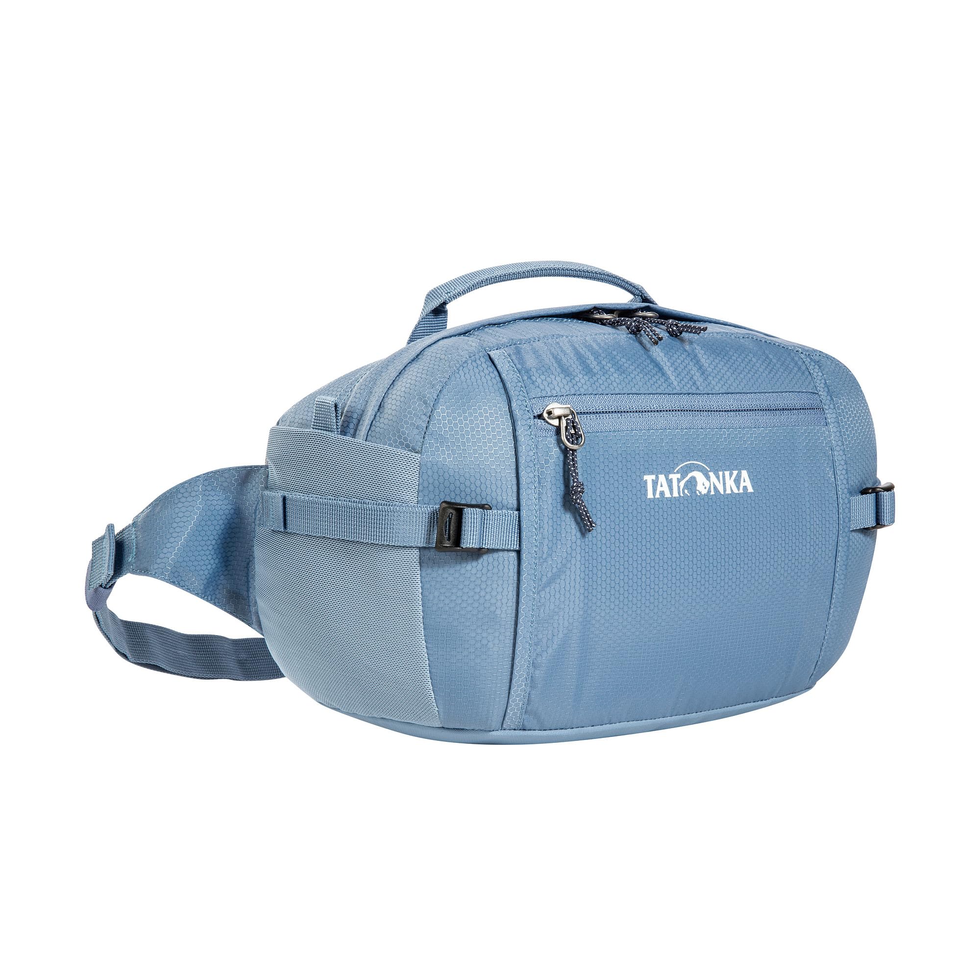 Tatonka Bum Bag Hip Bag M - Large Waist Bag with Zip Compartment, Elastic Side Pocket and One Front Pocket with Key Holder, Elemental Blue, 3 litres, Large Bum Bag with Two Zip compartments and an