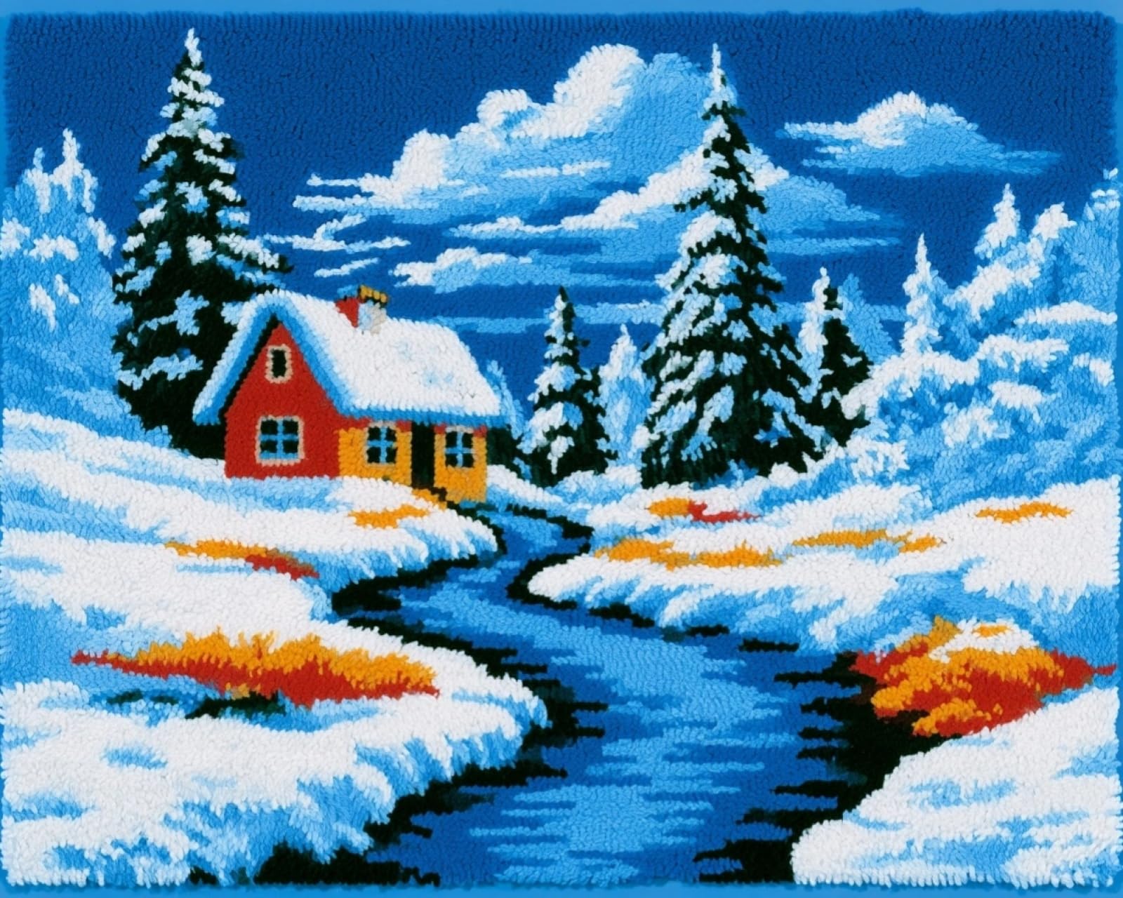 Wallphantom Latch Hook Rug Kits for Adults Beginners,Winter Landscape