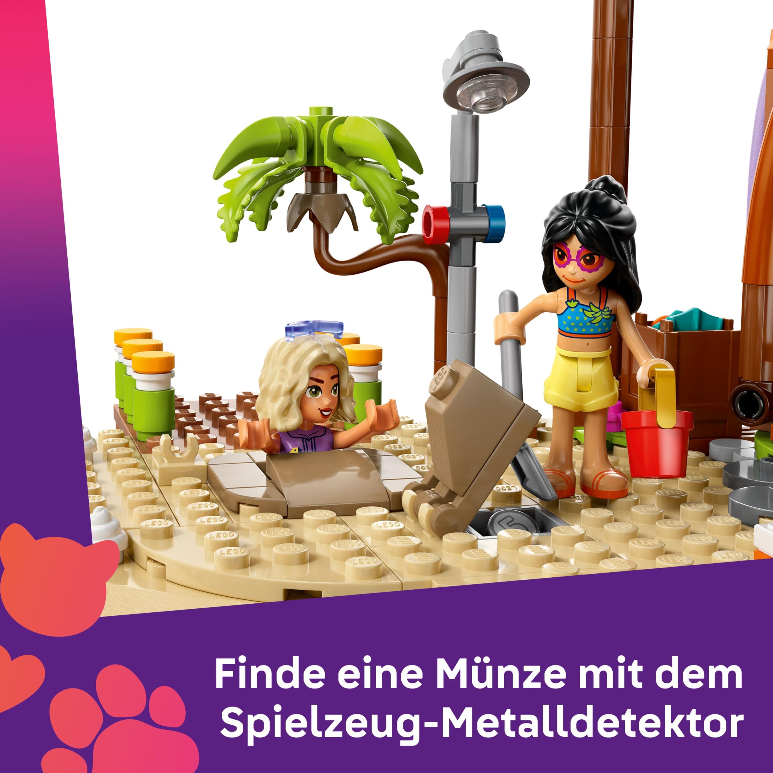 LEGO Friends Familienurlaub im Strandresort - Spielzeug mit 6 Mini-Puppen, Schildkröten- und Delfinfiguren, Eisdiele und Zubehör - Kinder Geschenk für Mädchen ab 8 Jahren - 42673