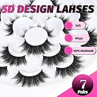 Vista 5 de Pestañas postizas hechas a mano de Veleasha 5D de imitación de visón, 7 pares