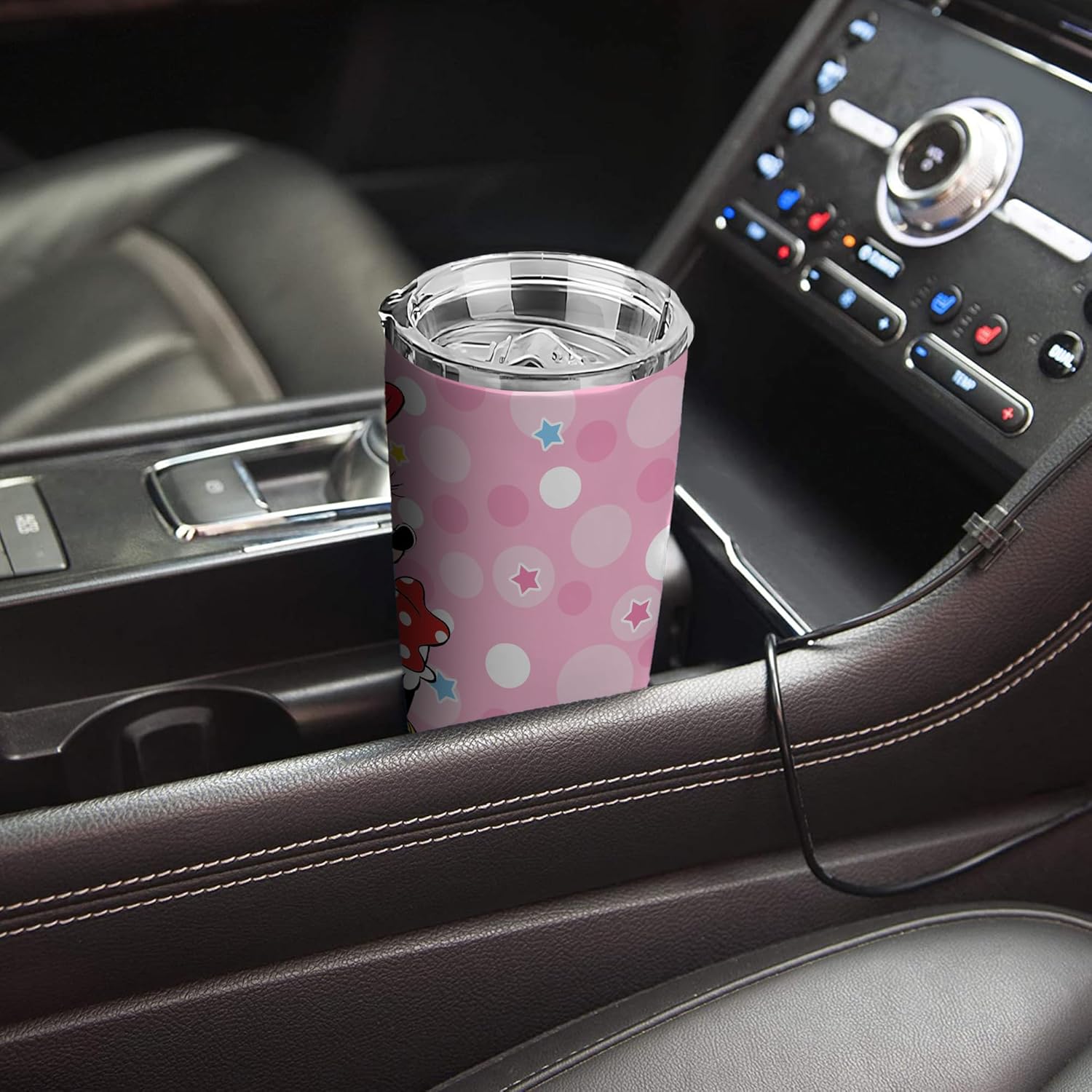 Pink 20 Oz Stainless Steel Tumbler Leak Proof Tumbler with Straw and Lid, Travel Coffee Mug for Home Outdoor, Thermal Cups for Hot and Cold Drinks